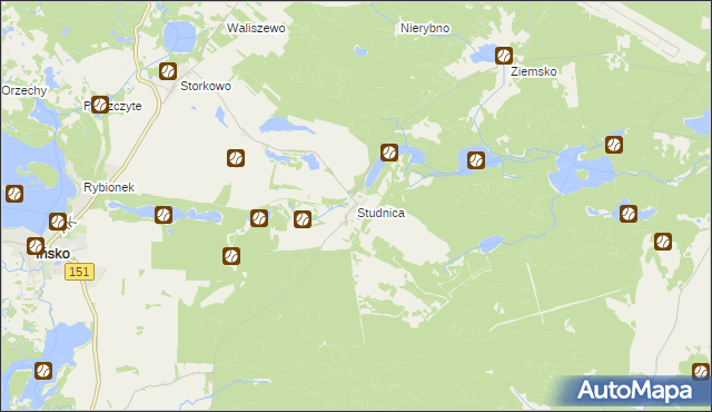 mapa Studnica gmina Ińsko, Studnica gmina Ińsko na mapie Targeo