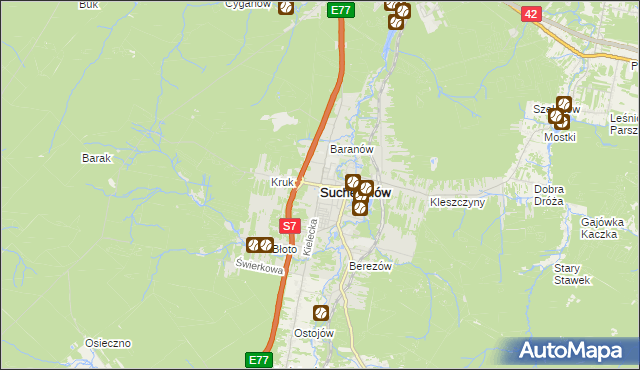 mapa Suchedniów, Suchedniów na mapie Targeo