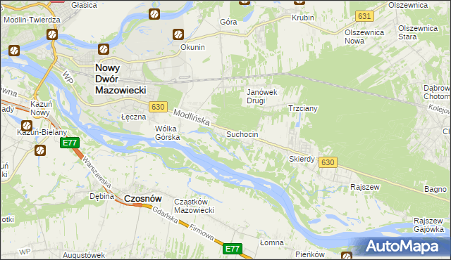 mapa Suchocin gmina Jabłonna, Suchocin gmina Jabłonna na mapie Targeo