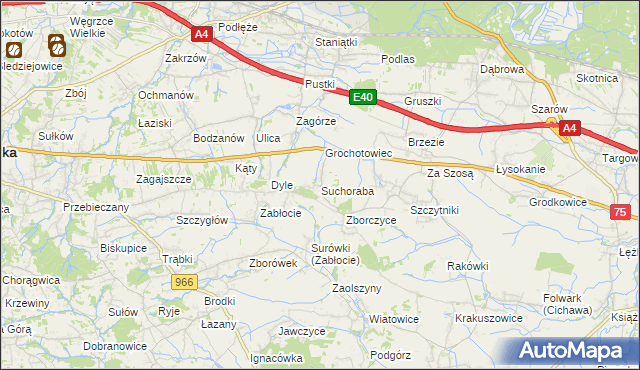 mapa Suchoraba, Suchoraba na mapie Targeo