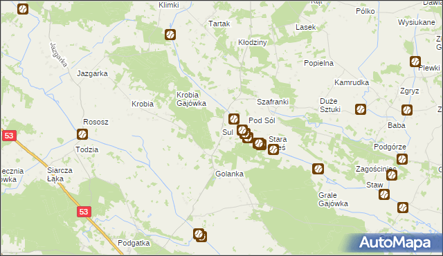 mapa Sul, Sul na mapie Targeo