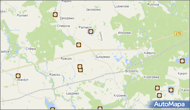 mapa Suliszewo gmina Choszczno, Suliszewo gmina Choszczno na mapie Targeo