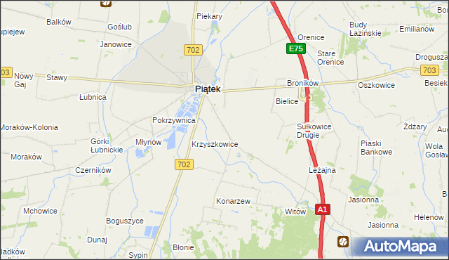 mapa Sułkowice Pierwsze, Sułkowice Pierwsze na mapie Targeo