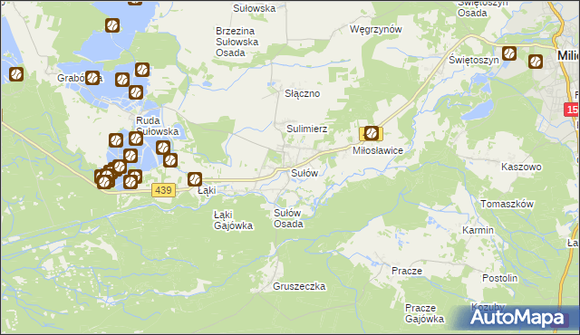 mapa Sułów gmina Milicz, Sułów gmina Milicz na mapie Targeo