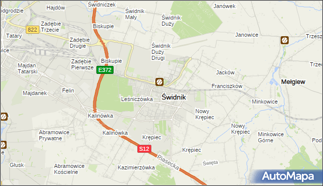 mapa Świdnika, Świdnik na mapie Targeo