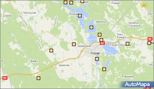 mapa Świdwowiec, Świdwowiec na mapie Targeo