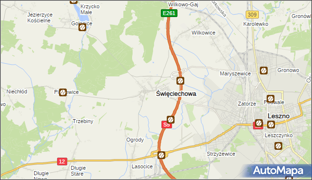 mapa Święciechowa, Święciechowa na mapie Targeo