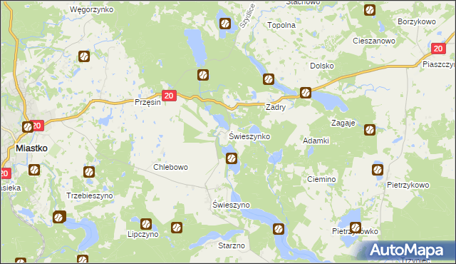 mapa Świeszynko, Świeszynko na mapie Targeo