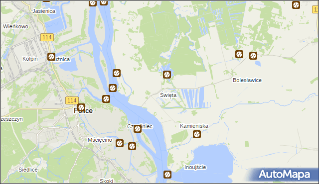 mapa Święta gmina Goleniów, Święta gmina Goleniów na mapie Targeo