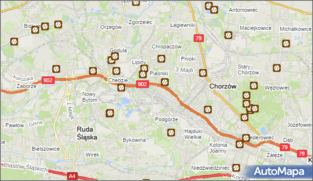 mapa Świętochłowice, Świętochłowice na mapie Targeo