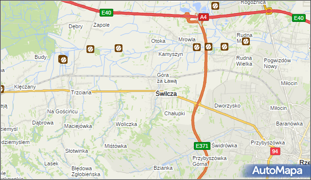 mapa Świlcza, Świlcza na mapie Targeo