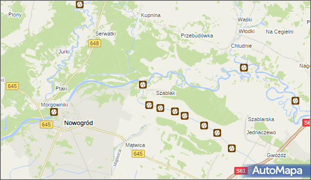 mapa Szablak, Szablak na mapie Targeo