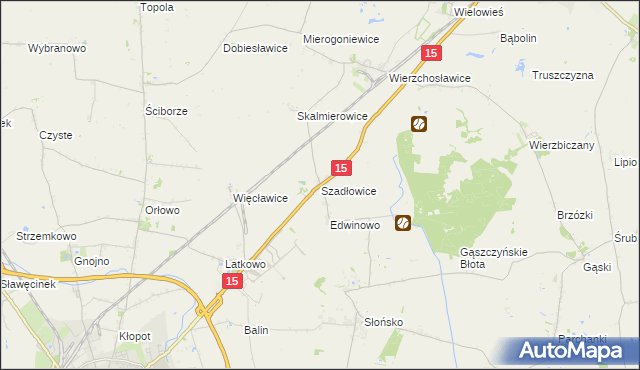 mapa Szadłowice gmina Gniewkowo, Szadłowice gmina Gniewkowo na mapie Targeo