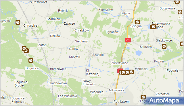 mapa Szaniec, Szaniec na mapie Targeo