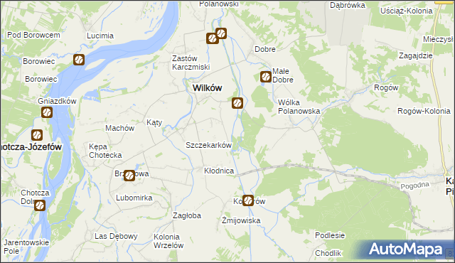 mapa Szczekarków-Kolonia, Szczekarków-Kolonia na mapie Targeo