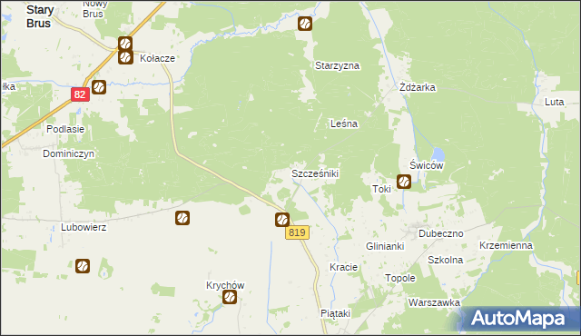 mapa Szcześniki, Szcześniki na mapie Targeo