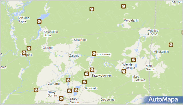 mapa Szczuczanek, Szczuczanek na mapie Targeo