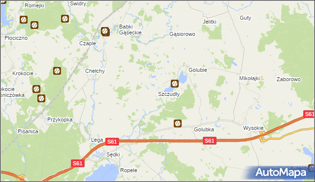 mapa Szczudły, Szczudły na mapie Targeo