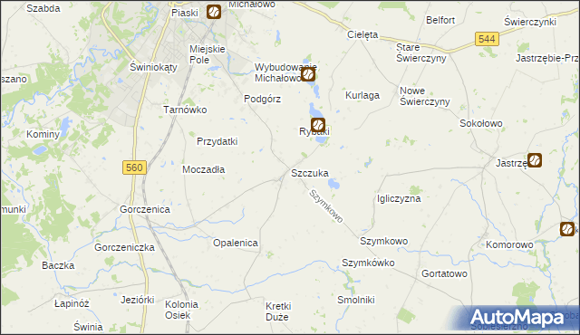 mapa Szczuka, Szczuka na mapie Targeo