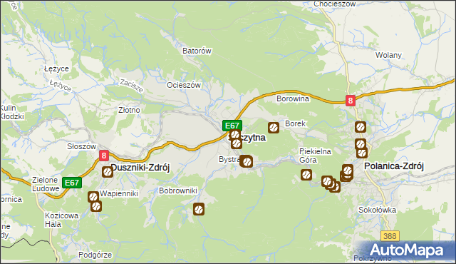 mapa Szczytna powiat kłodzki, Szczytna powiat kłodzki na mapie Targeo