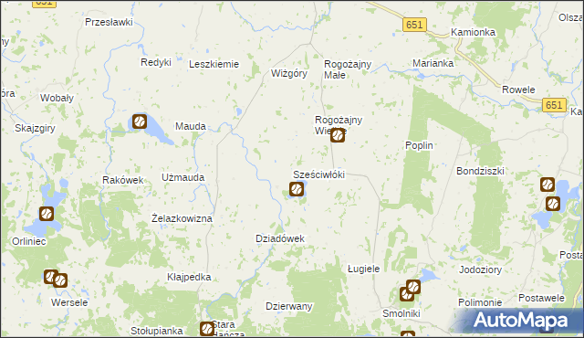 mapa Sześciwłóki, Sześciwłóki na mapie Targeo