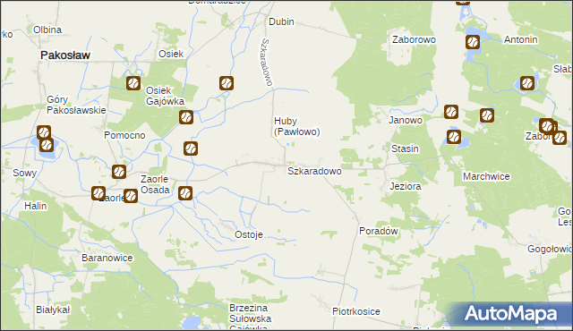 mapa Szkaradowo, Szkaradowo na mapie Targeo