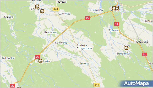 mapa Szklarka Przygodzicka, Szklarka Przygodzicka na mapie Targeo