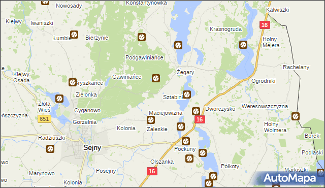 mapa Sztabinki, Sztabinki na mapie Targeo