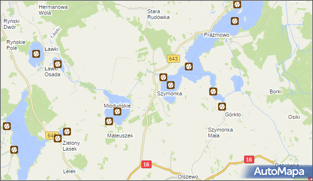 mapa Szymonka, Szymonka na mapie Targeo