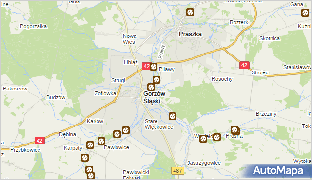 mapa Szyszków gmina Praszka, Szyszków gmina Praszka na mapie Targeo