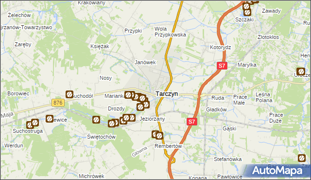 mapa Tarczyn powiat piaseczyński, Tarczyn powiat piaseczyński na mapie Targeo