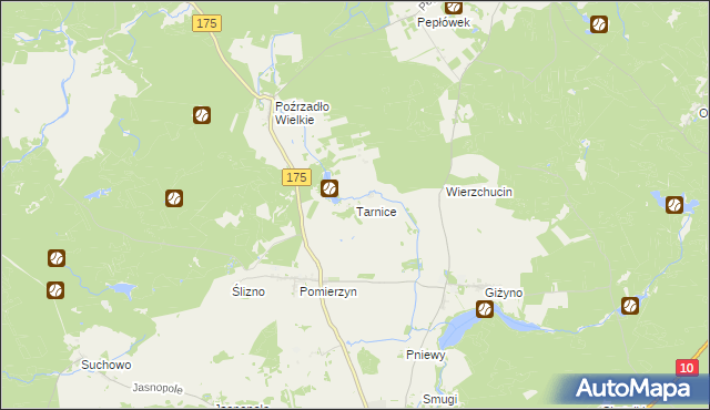 mapa Tarnice, Tarnice na mapie Targeo