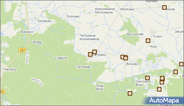 mapa Tarnówko gmina Połajewo, Tarnówko gmina Połajewo na mapie Targeo