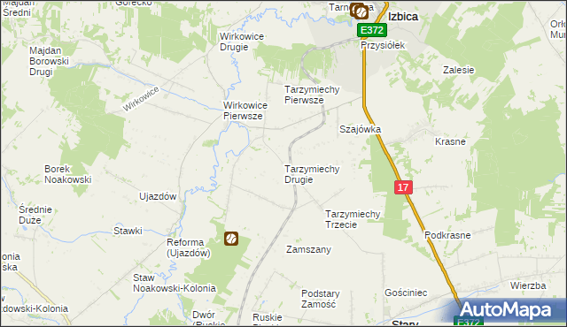 mapa Tarzymiechy Drugie, Tarzymiechy Drugie na mapie Targeo