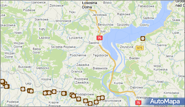 mapa Tęgoborze, Tęgoborze na mapie Targeo