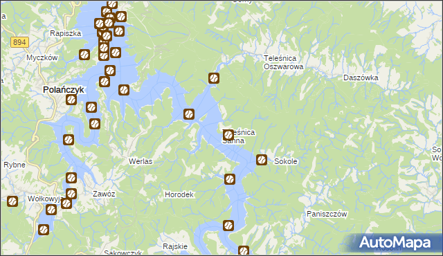 mapa Teleśnica Sanna, Teleśnica Sanna na mapie Targeo