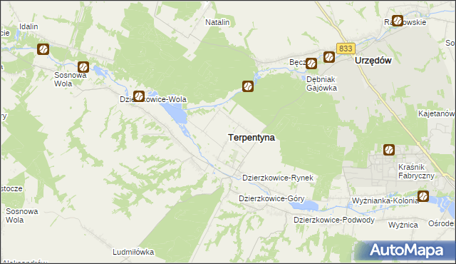 mapa Terpentyna, Terpentyna na mapie Targeo