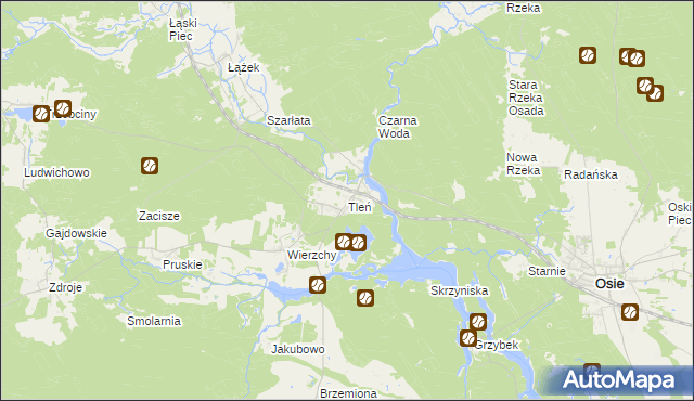 mapa Tleń, Tleń na mapie Targeo