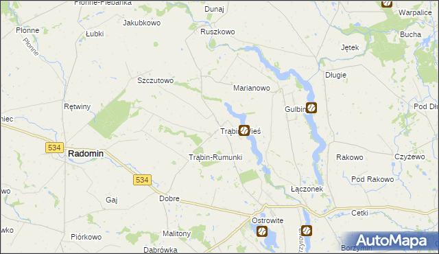 mapa Trąbin-Wieś, Trąbin-Wieś na mapie Targeo