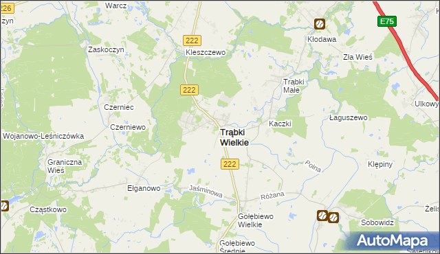 mapa Trąbki Wielkie, Trąbki Wielkie na mapie Targeo