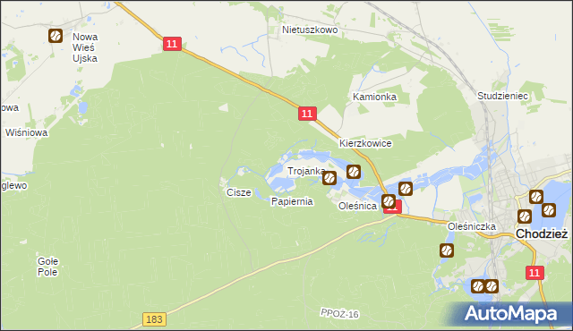 mapa Trojanka, Trojanka na mapie Targeo