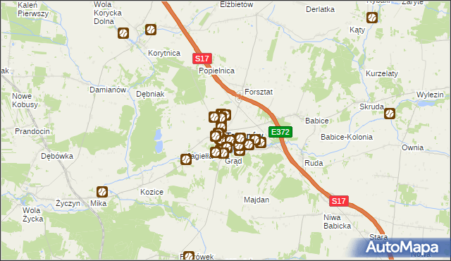 mapa Trojanów powiat garwoliński, Trojanów powiat garwoliński na mapie Targeo