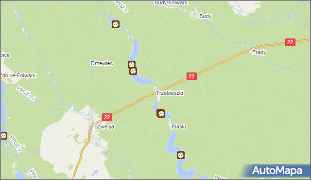 mapa Trzebieszki, Trzebieszki na mapie Targeo