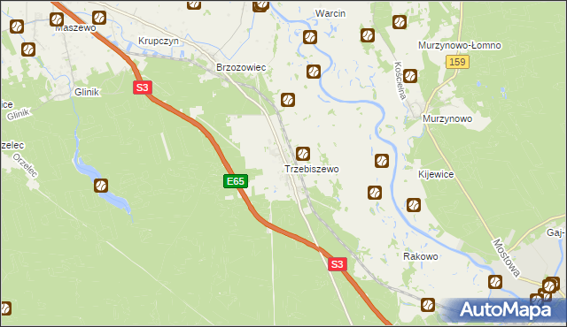 mapa Trzebiszewo, Trzebiszewo na mapie Targeo