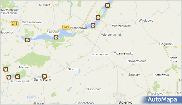 mapa Trzemiętowo, Trzemiętowo na mapie Targeo