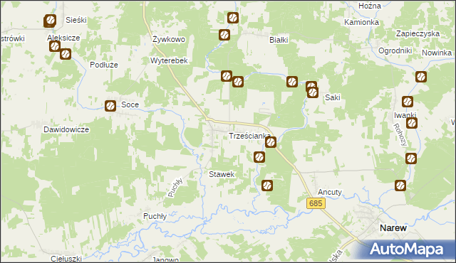 mapa Trześcianka, Trześcianka na mapie Targeo