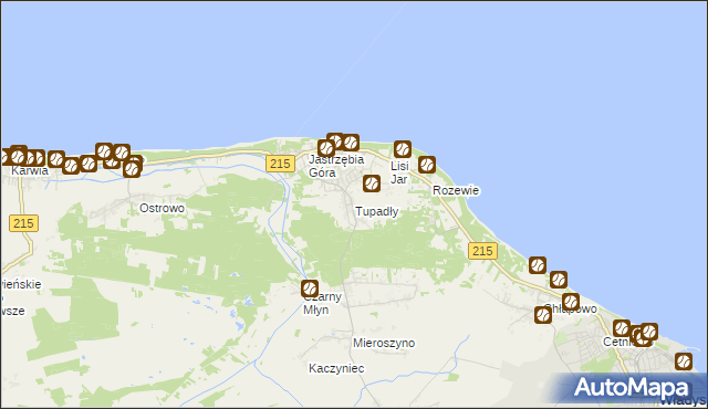 mapa Tupadły gmina Władysławowo, Tupadły gmina Władysławowo na mapie Targeo