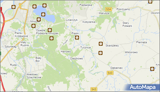 mapa Turznice, Turznice na mapie Targeo