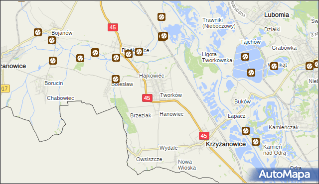 mapa Tworków, Tworków na mapie Targeo