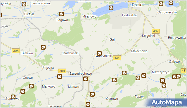 mapa Tworzymirki gmina Gostyń, Tworzymirki gmina Gostyń na mapie Targeo